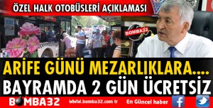 BAYRAMDA OTOBÜSLER ÜCRETSİZ