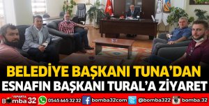 BELEDİYE BAŞKANI TUNA’DAN ESNAFIN BAŞKANI TURAL’A ZİYARET