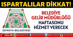 Belediye Gelir Müdürlüğü Haftasonu hizmet verecek