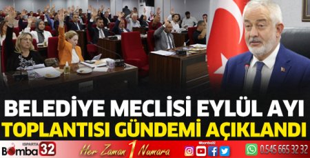 Belediye Meclisi Eylül Ayı toplantısı gündemi açıklandı