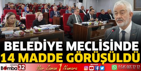 Belediye meclisinde 14 madde görüşüldü 