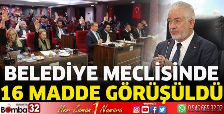Belediye Meclisinde 16 madde görüşüldü 