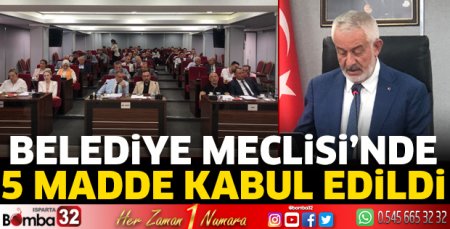 Belediye Meclisi'nde 5 madde kabul edildi