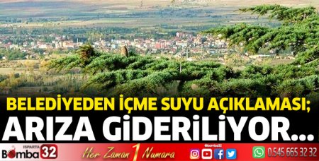 Belediyeden içme suyu açıklaması