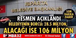 BELEDİYENİN BORCU 28 MİLYON ALACAĞI 106 MİLYON