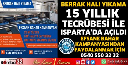 Berrak Halı Yıkama Isparta'da açıldı