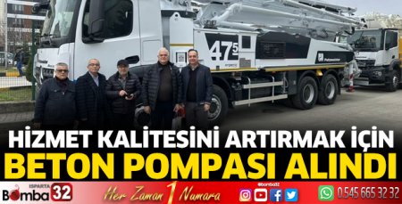 Beton pompası alındı