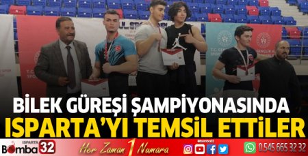 Bilek güreşi şampiyonasında Isparta'yı temsil ettiler