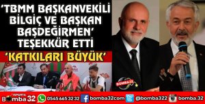 BİLGİÇ VE BAŞDEĞİRMEN'E TEŞEKKÜR ETTİ