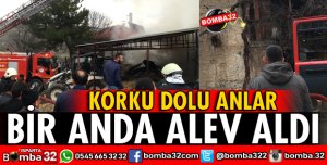 BİR ANDA ALEV ALDI KORKU DOLU ANLAR YAŞANDI