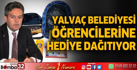 Birinci sınıf öğrencilerinin kırtasiye hediyesi Yalvaç Belediyesi'nden