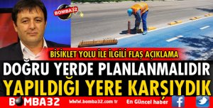 BİSİKLET YOLUNA DEĞİL YAPILDIĞI YERE KARŞIYDIK