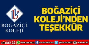 BOĞAZİÇİ KOLEJİ’NDEN TEŞEKKÜR