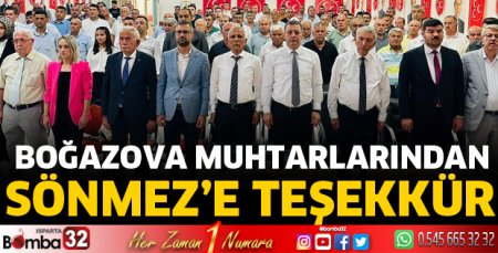 Boğazova Muhtarlarından Sönmez’e teşekkür