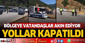 Bölgeye vatandaşlar akın ediyor: Yollar kapatıldı
