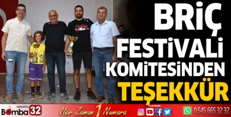Briç Festivali Komitesinden Teşekkür