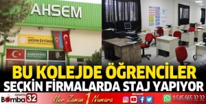 Bu Kolejde Öğrenciler  Seçkin Firmalarda Staj Yapıyor