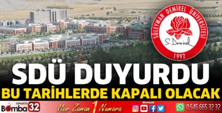 Bu tarihlerde kapalı olacak