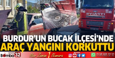 Bucak'ta araç yangını