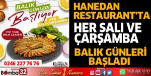 BUGÜN BALIK GÜNÜ HAYDİ HANEDAN AİLE RESTEORANTINA