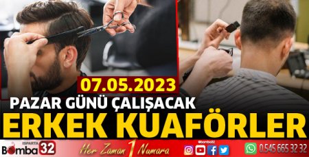 Bugün nöbetçi erkek kuaförler listesi 