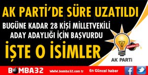 BUGÜNE KADAR 28 KİŞİ MİLLETVEKİLİ ADAY ADAYLIĞI İÇİN BAŞVURDU