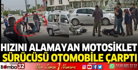 Burdur’da motosiklet sürücüsü otomobile çarptı : 1 kişi yaralandı.