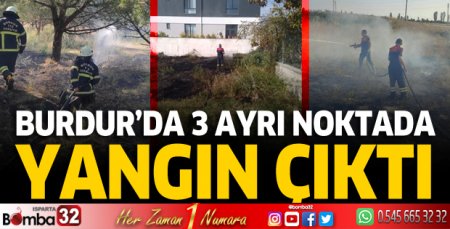 Burdur'da 3 ayrı noktada yangın çıktı
