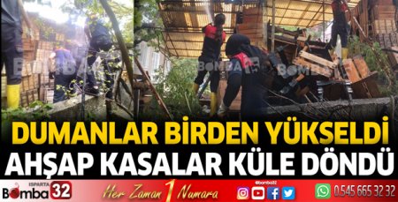 Burdur'da ahşap kasalar küle döndü