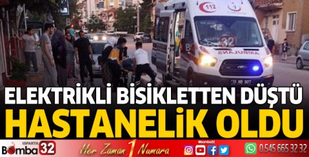 Burdur'da elektrikli bisikletten düştü hastanelik oldu