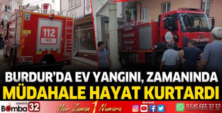 Burdur'da ev yangını!