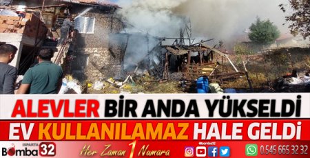 Burdur'da ev yangını! ev kullanılamaz hale geldi