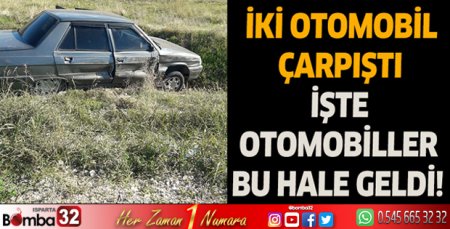 Burdur'da iki otomobil çarpıştı