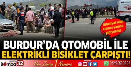 Burdur'da otomobil ile elektrikli bisiklet çarpıştı