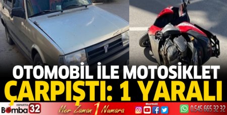 Burdur'da otomobil ile motosiklet çarpıştı 