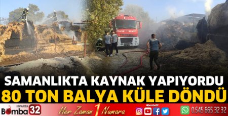 Burdur'da samanlık yangını! 80 ton balya küle döndü