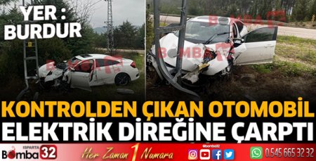 Burdur'da trafik kazası, 2 yaralı