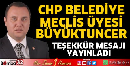 Büyüktuncer teşekkür mesajı yayınladı