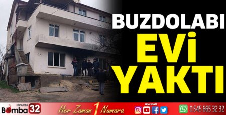 Buzdolabı evi yaktı