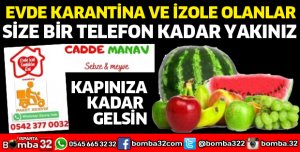CADDE MANAV MEYVE VE SEBZENİZİ KAPINIZA KADAR GETİRİYOR