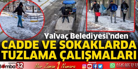 Cadde ve sokaklarda tuzlama yapıldı 