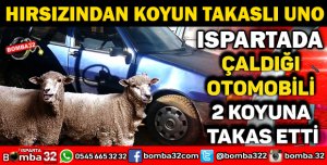 ÇALDIĞI OTOMOBİLİ 2 KOYUNA TAKAS ETTİ