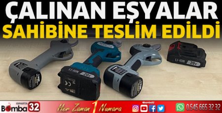 Çalınan eşyalar sahibine teslim edildi