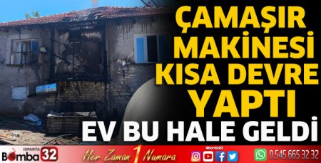 Çamaşır makinesi kısa devre yaptı ev bu hale geldi  