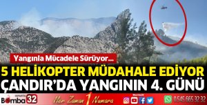 Çandır bölgesinde yangın ile mücadele sürüyor 
