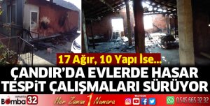 Çandır'da evlerde hasar tespit çalışması