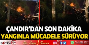Çandır'da yangınla mücadele sürüyor