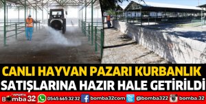 CANLI HAYVAN PAZARI KURBANLIK SATIŞLARINA HAZIR HALE GETİRİLDİ