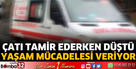 Çatı tamir ederken düştü