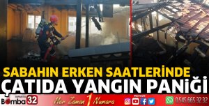 Çatıda yangın çıktı